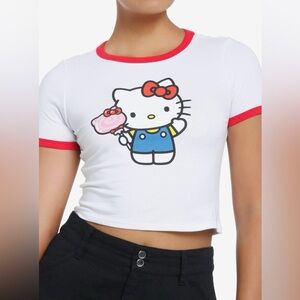 Hot Topic Hello Kitty Candy Girls Ringer Baby T-Shirt Size 2X